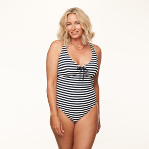 Annadiva Swim Navy Stripes Badpak Blue