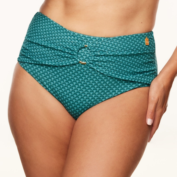 Annadiva Swim Chinese Fan High Waist Bikinibroekje Aqua