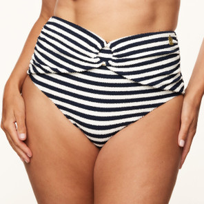 Annadiva Swim Navy Stripes High Waist Bikinibroekje Blue