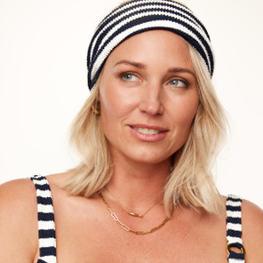 Annadiva Swim Navy Stripes Haarband Blue