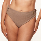 Annadiva Swim Sparkling Smocky Hoog Strikbroekje Taupe