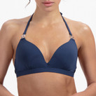 Beachlife Navy Padded Triangle Bikinitop