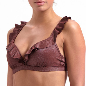 Beachlife Raisin Glitter Plunge Bikinitop