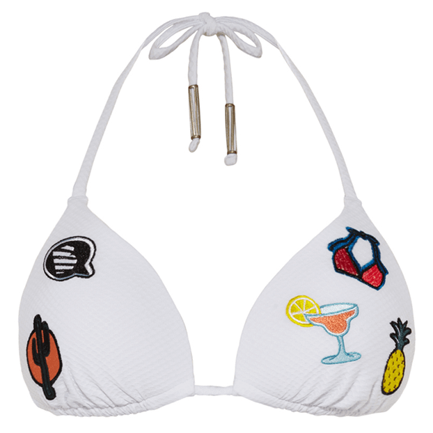 Beachlife White Triangle Bikinitop Met Details