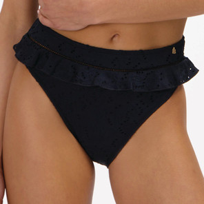 Beachlife Black Embroidery High Waist Bikinibroekje