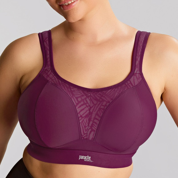 Panache Sport Boundless Voorgevormde Sport BH Zonder Beugels Berry Chalk