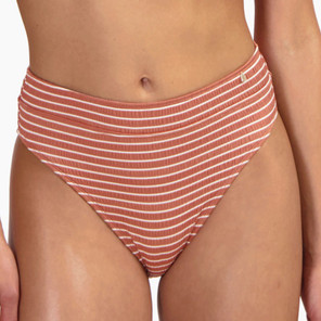 Caramel Stripe High Waist Bikinibroekje