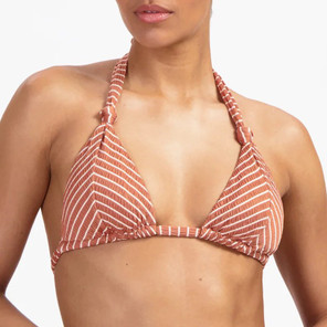 Caramel Stripe Triangle Bikinitop