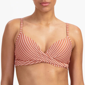 Caramel Stripe Twist Bikinitop