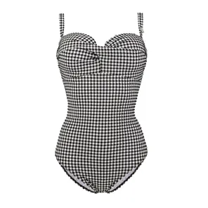 Annadiva Swim Checky Badpak Black & White