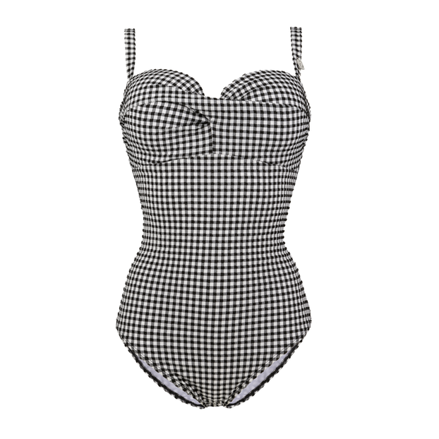 Annadiva Swim Checky Badpak Black & White