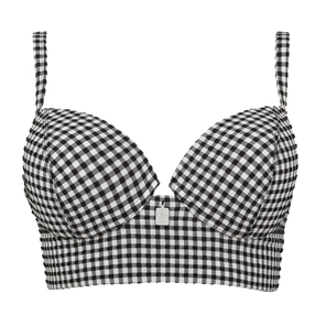 Annadiva Swim Checky Longline Bikinitop Black & White
