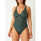 Annadiva Swim Chinese Fan Badpak Art Deco Bow