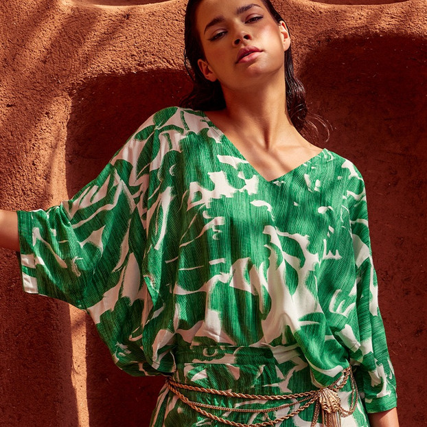 Iconique Chloe Strandblouse Green