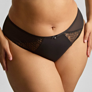 Sculptresse Ella High Leg Slip Black Sequin