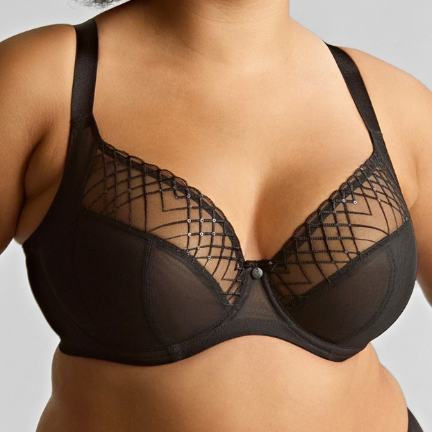Sculptresse Ella Plunge BH Black Sequin