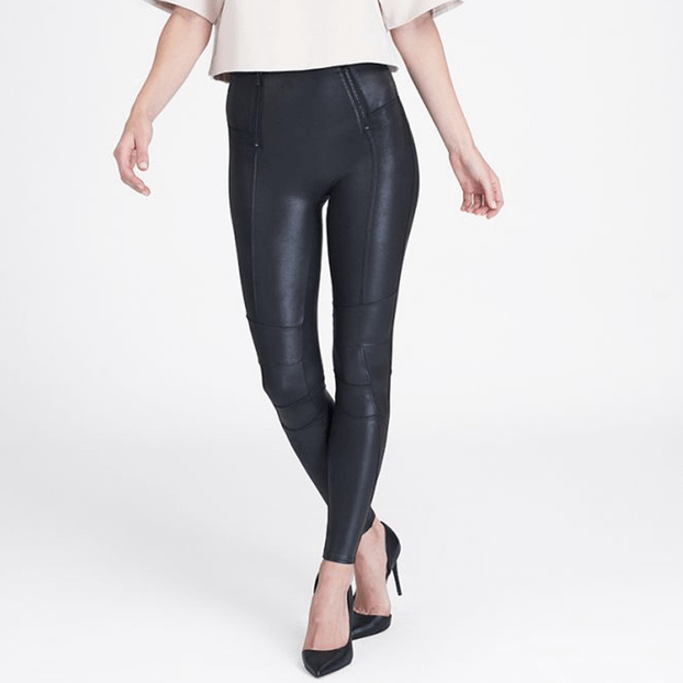 Spanx Faux Leather Zip Detail Legging Very Black