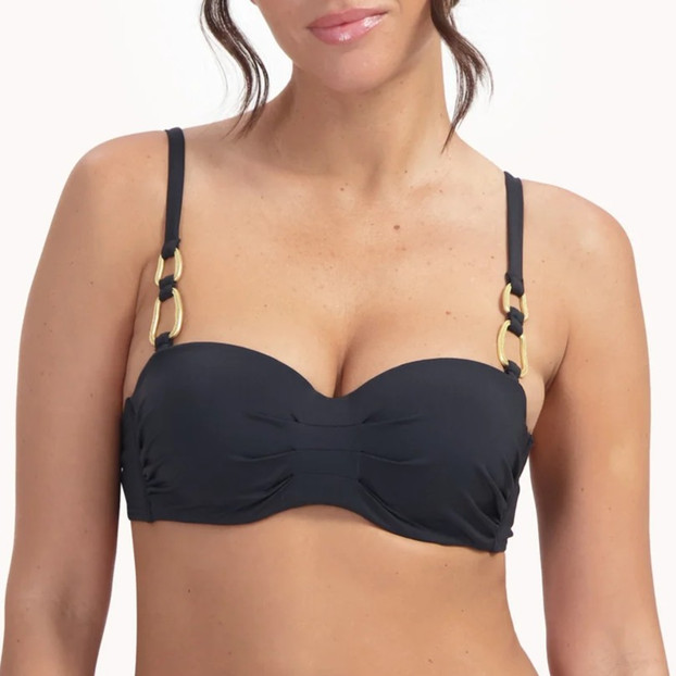 Beachlife Femme Noir Bandeau Bikinitop