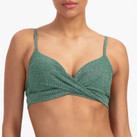 Beachlife Green Glitter Twist Bikinitop