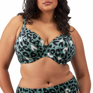 Elomi Badmode Jungle Bay Plunge Bikinitop Olive