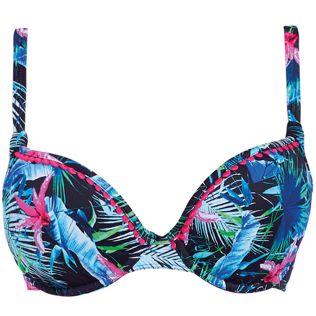 Freya Swim Jungle Flower Voorgevormde Bikinitop Black Tropical