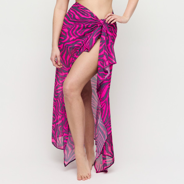 Primadonna Swim Malabo Pareo Hot Pink Zebra