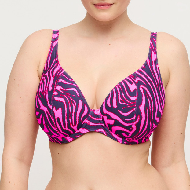 Primadonna Swim Malabo Plunge Bikinitop Hot Pink Zebra