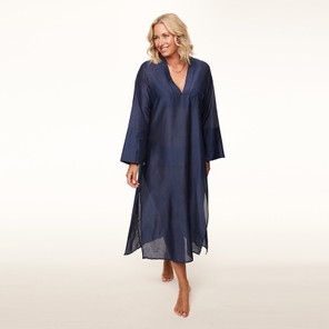 Annadiva Swim Waves Kaftan Navy