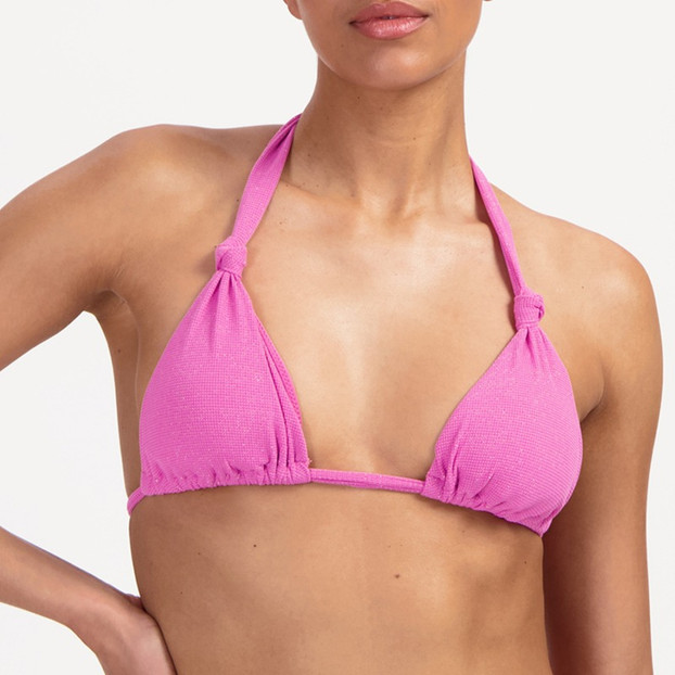 Beachlife Pink Shimmer Triangle Bikinitop Pink Shimmer