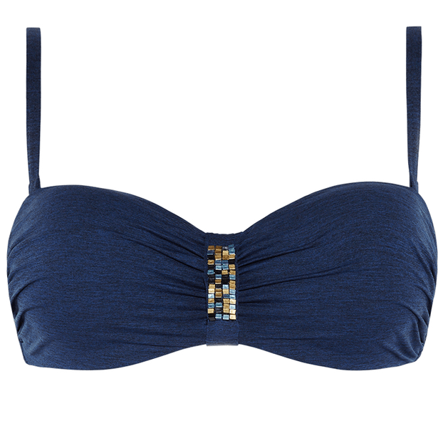 Cyell Platinum Ess. Navy Bandeau Bikinitop