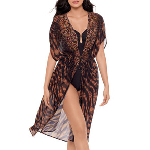 Miraclesuit Raya De Safari Kimono Black Brown