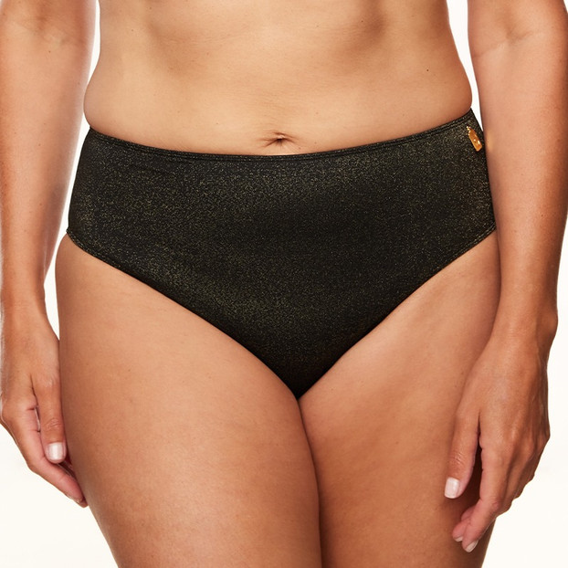 Annadiva Sparkling Black Hoog Bikinibroekje Black