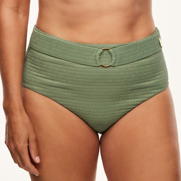 Annadiva Swim Sparkling Smocky High Waist Bikinibroekje Jade