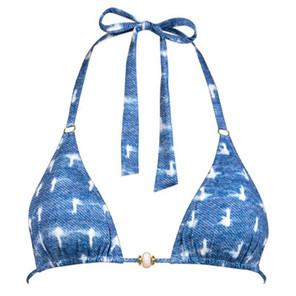 Watercult Urban Indigo Triangle Bikinitop Denim White