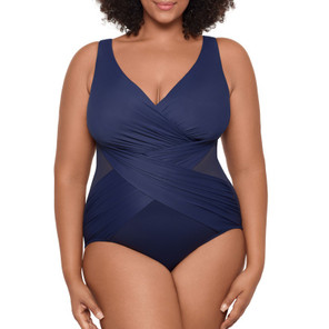 Miraclesuit Women Solids Illusionists Crossover Badpak Midnight