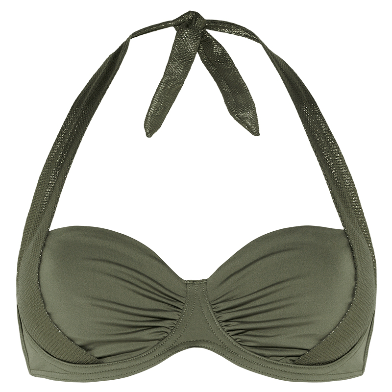 Cyell Luxury Ess. Halter Bandeau Bikinitop Taupe Annadiva