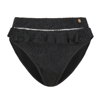 Black Embroidery High Waist Bikinibroekje