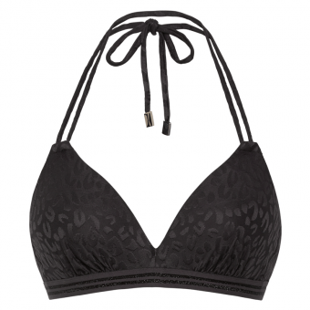 Textured Leo Padded Triangle Bikinitop