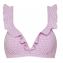 Beachlife Lilac Check Plunge Bikinitop