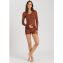 Hanro Woolen Lace Longsleeve T-shirt Marsala