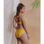 Beachlife Yellow Dot Plunge Bikinitop