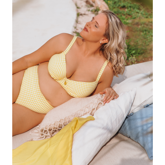 Annadiva Swim Checky Voorgevormde Balconette Bikinitop Citron