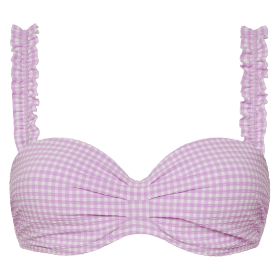 Lilac Check Bandeau Bikinitop