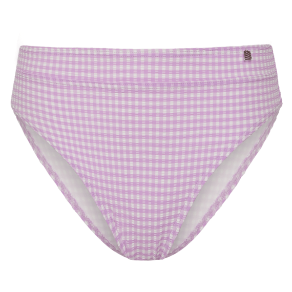 Lilac Check High Waist Bikinibroekje