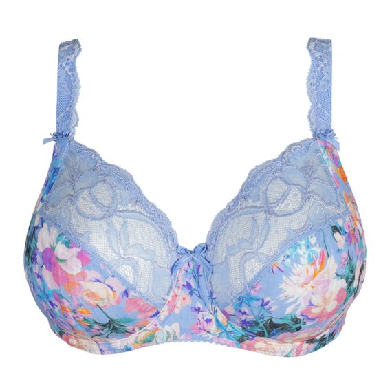 Ava 1030 Gladde beha met halfgrote cups, gepadded met bloemenborduurwerk, beige, XXX-Large