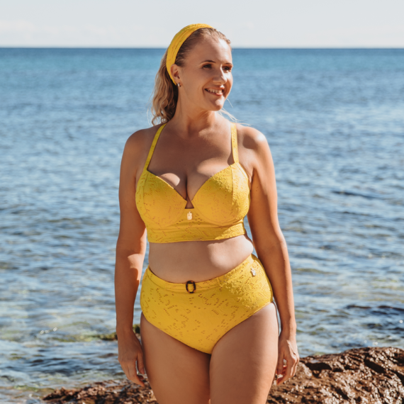 Annadiva Swim Mango Paradise Longline Bikinitop Yellow
