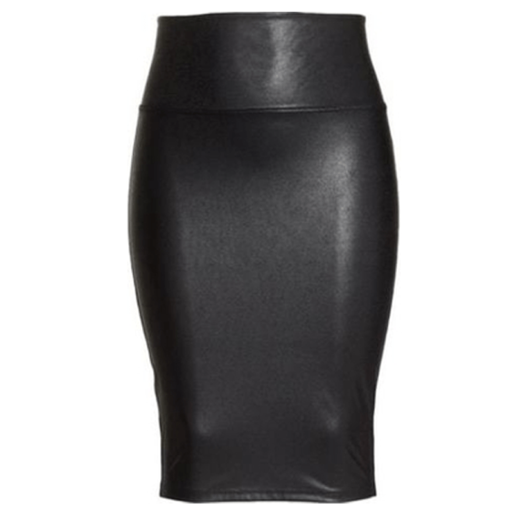 Spanx Faux Leather Rok Very Black