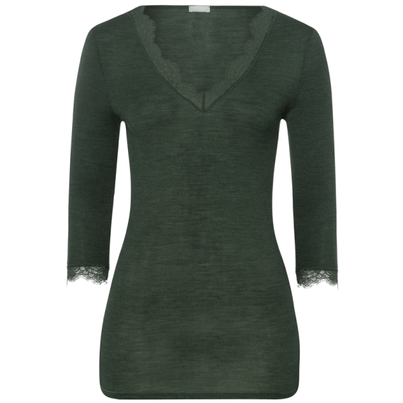 Woolen Lace Shirt met Driekwart Mouwen