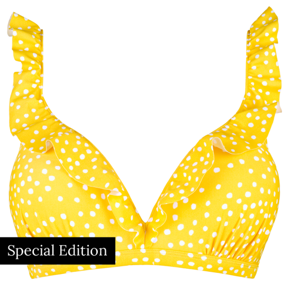 Yellow Dot Plunge Bikinitop