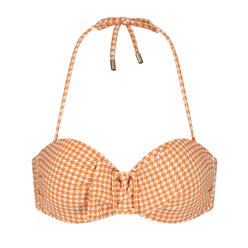 Sloane Eyelet Bikini Pied de Poule Print